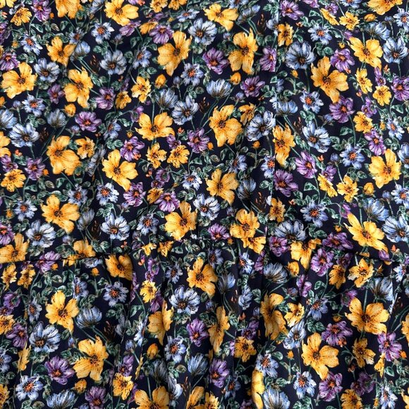 Shein Curve 4XL Floral Long Sleeve Mini Dress Zipper Babydoll Cottage Swing Boho - Picture 9 of 10